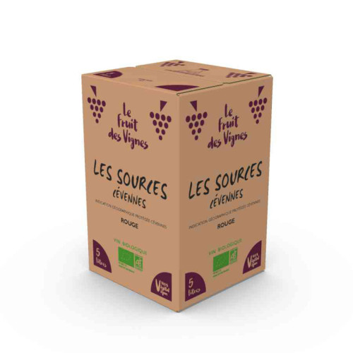 BIB 5L - IGP CEVENNES Rouge - Les Sources - Le Fruit des Vignes