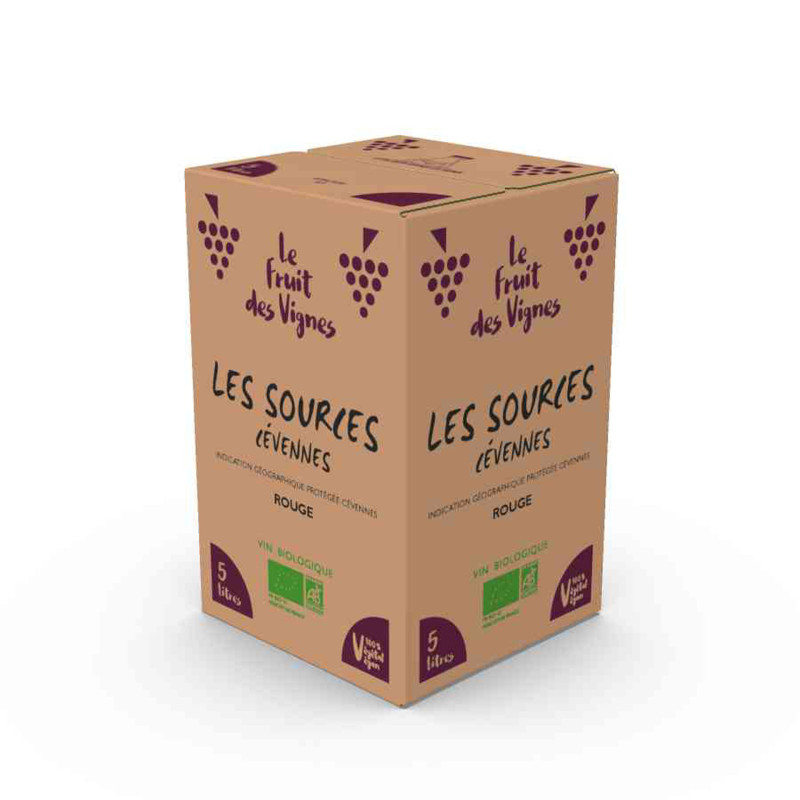 BIB 5L - IGP CEVENNES Rouge - Les Sources - Le Fruit des Vignes