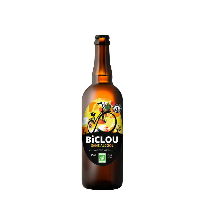 BICLOU - BIERE BLONDE SANS ALCOOL - 75CL