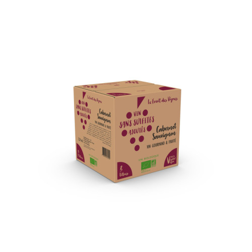 BIB 3L - CABERNET SAUVIGNON sans so² ajoutés - Le fruit des Vignes