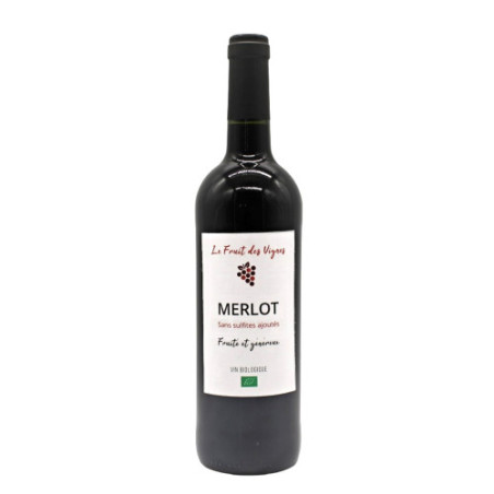 MERLOT sans so² ajoutés - Le Fruits des Vignes
